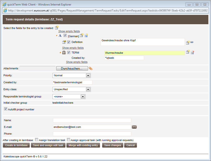 Term request details - Web